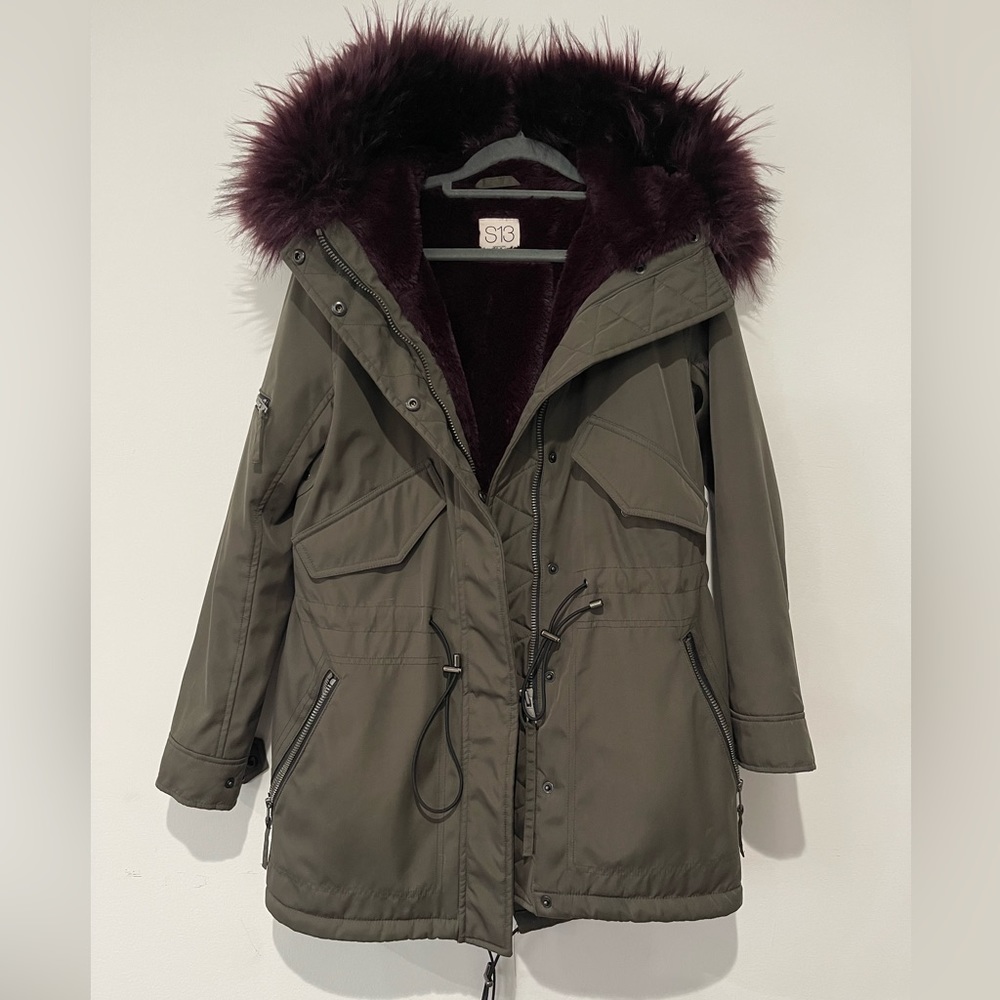 S13 Women's Luxe Canyon
Lined Parka With Faux Fur Wine color